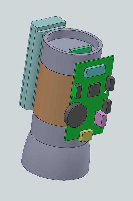 Model of camera component developed in SolidWorks